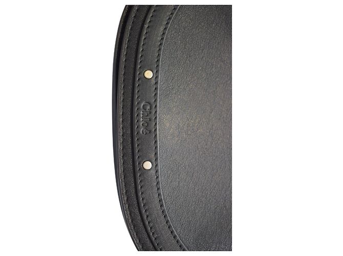 Chloé Borsa a tracolla CHLOE Nile Medium in pelle nera Crossbody Saddle Italia Nero - vista 13