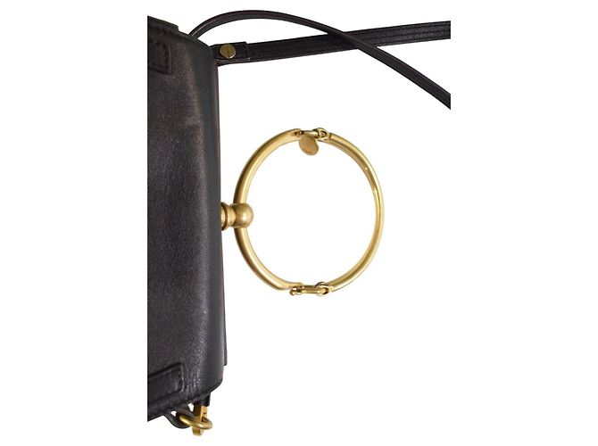Chloé Borsa a tracolla CHLOE Nile Medium in pelle nera Crossbody Saddle Italia Nero - vista 14