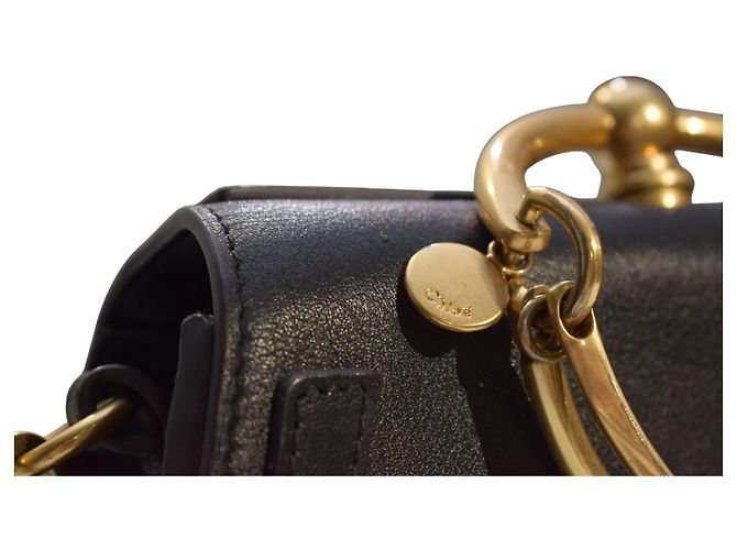 Chloé Borsa a tracolla CHLOE Nile Medium in pelle nera Crossbody Saddle Italia Nero - vista 16