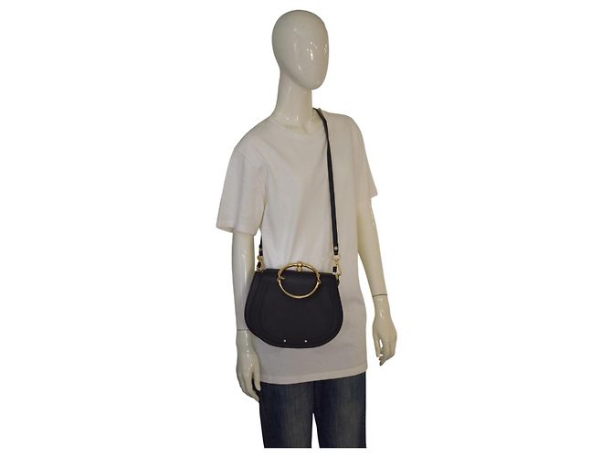 Chloé Borsa a tracolla CHLOE Nile Medium in pelle nera Crossbody Saddle Italia Nero - vista 4