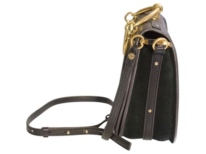 Chloé Borsa a tracolla CHLOE Nile Medium in pelle nera Crossbody Saddle Italia Nero - vista 7