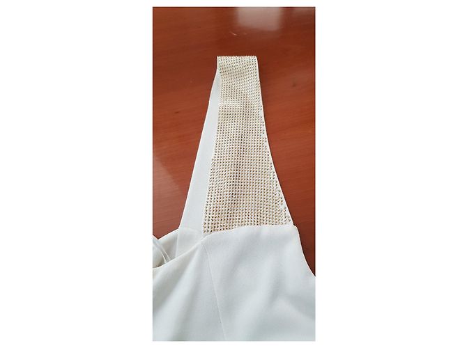 Vestido blanco de mujer Versus Versace con detalles de strass - vista 3