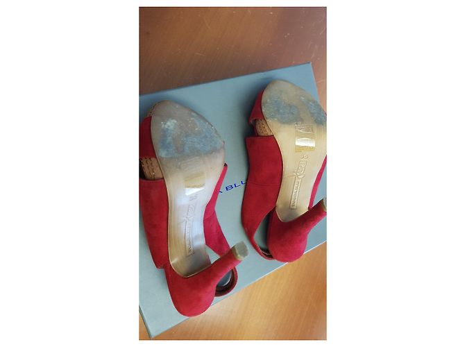Tosca Blu Sandali rossi in camoscio con plateau Rosso - vista 3