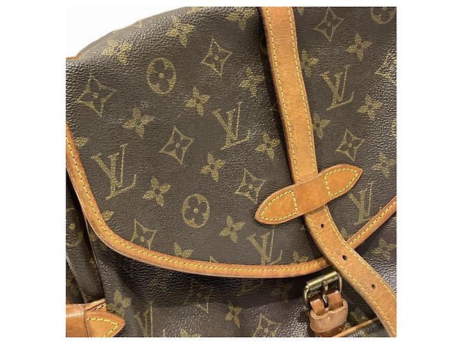 Borsa a Spalla Louis Vuitton Saumur 30 Marrone - vista 7