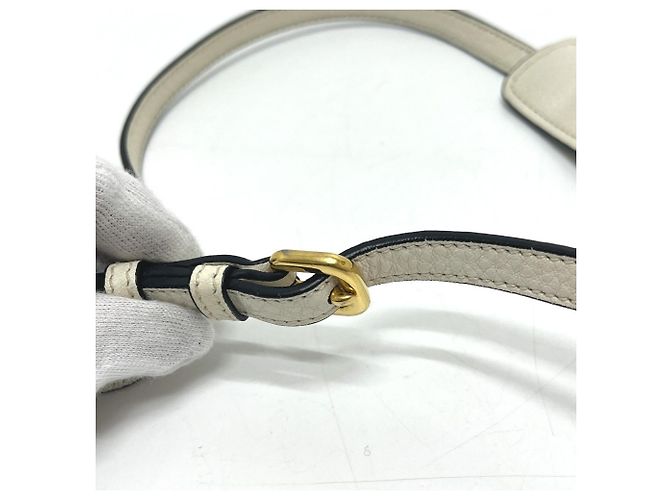 PRADA 1BD159 Borsa 2-Way in pelle Vitello Daino Bianco - vista 17