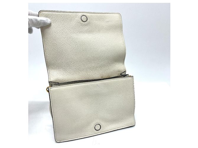 PRADA 1BD159 Borsa 2-Way in pelle Vitello Daino Bianco - vista 7