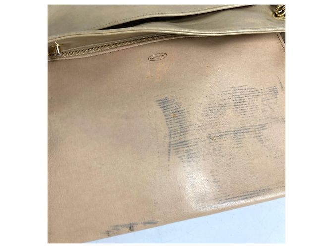 CHANEL Vintage Matelassé gesteppte Leder Tote Bag Beige - Ansicht 15