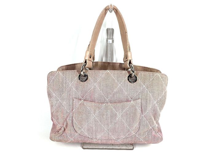 Chanel Schultertasche aus rosa Baumwolle Pink - Ansicht 2