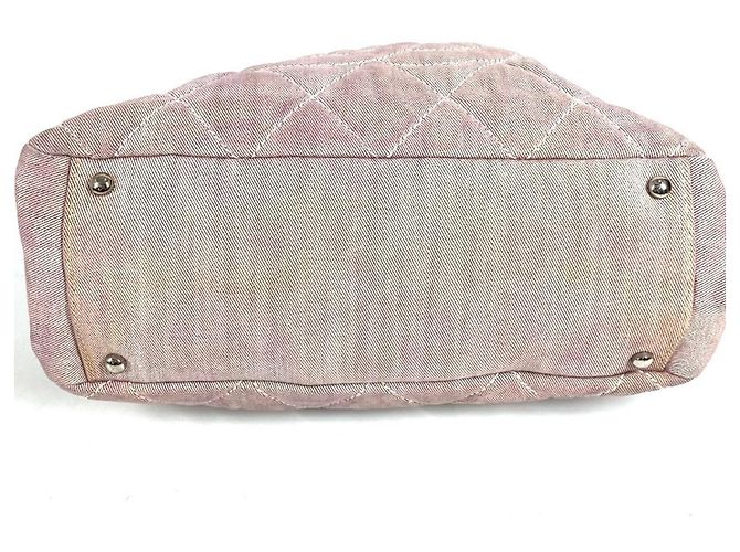 Chanel Schultertasche aus rosa Baumwolle Pink - Ansicht 5