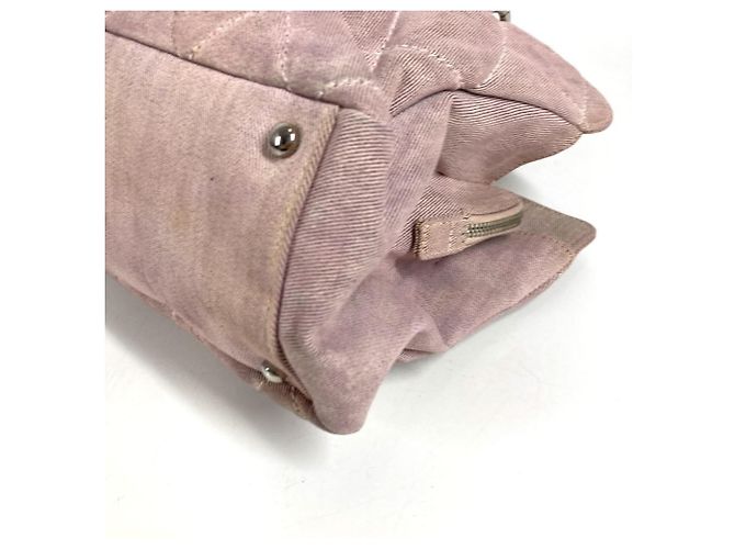 Chanel Schultertasche aus rosa Baumwolle Pink - Ansicht 6