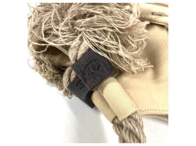 Borsa Chanel Fishnet CC Coco Mark Logo Large Beige - vista 10