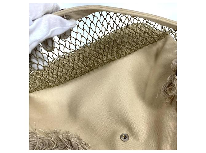 Borsa Chanel Fishnet CC Coco Mark Logo Large Beige - vista 17