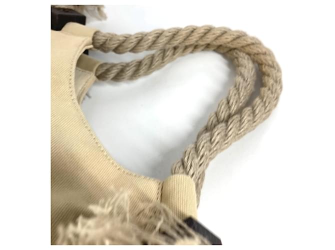 Borsa Chanel Fishnet CC Coco Mark Logo Large Beige - vista 7