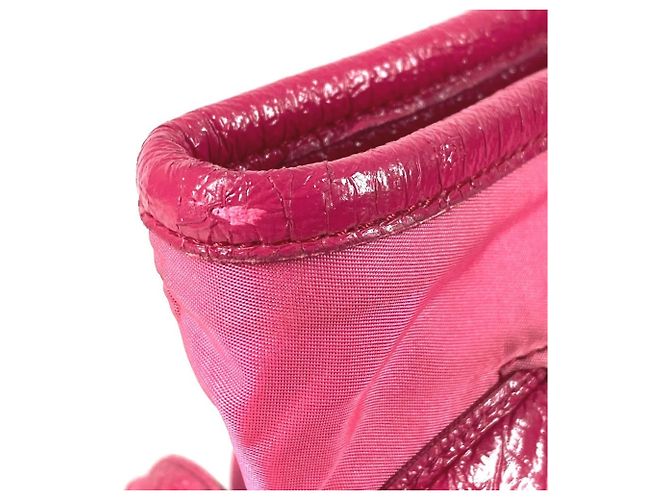 Borsa Tote a Spalla in Nylon Rosa Prada - vista 11