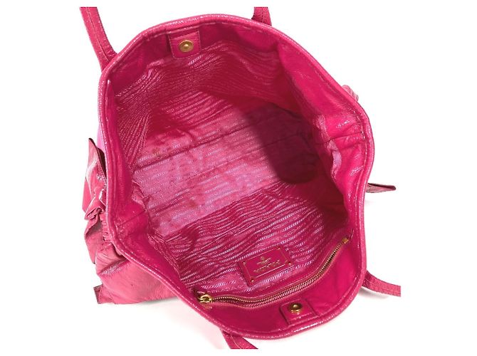 Borsa Tote a Spalla in Nylon Rosa Prada - vista 12