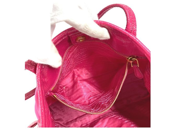 Borsa Tote a Spalla in Nylon Rosa Prada - vista 13