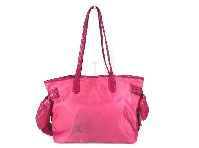 Borsa Tote a Spalla in Nylon Rosa Prada - vista 2
