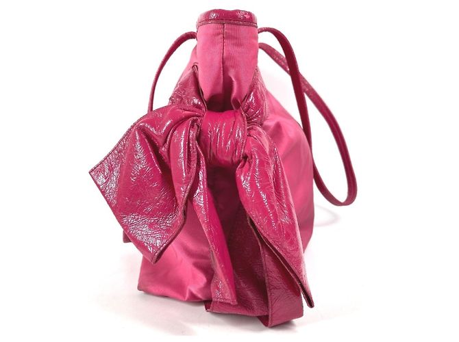 Borsa Tote a Spalla in Nylon Rosa Prada - vista 3