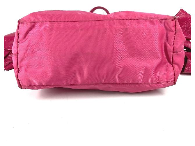 Borsa Tote a Spalla in Nylon Rosa Prada - vista 5