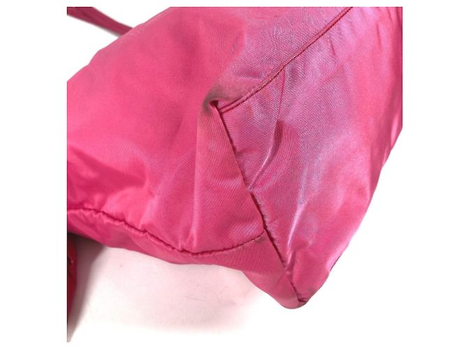 Borsa Tote a Spalla in Nylon Rosa Prada - vista 7
