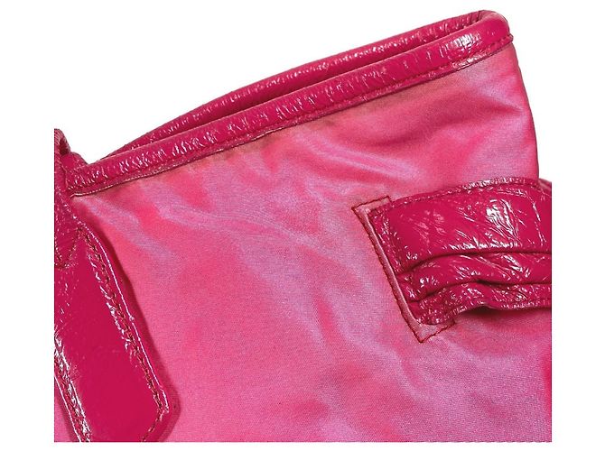 Borsa Tote a Spalla in Nylon Rosa Prada - vista 9