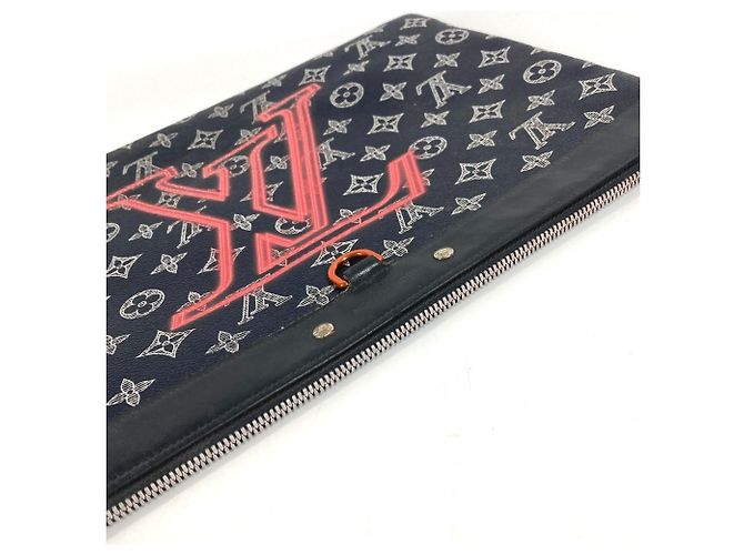 Pochette Apollo Monogram Ink Louis Vuitton Rosso Blu navy - vista 9