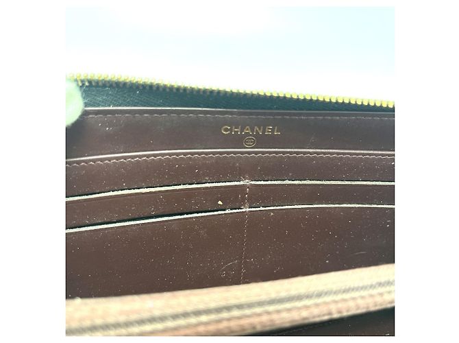 Cartera larga de piel de becerro granulada negra Chanel Negro - vista 11
