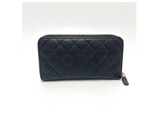 Cartera larga de piel de becerro granulada negra Chanel Negro - vista 2