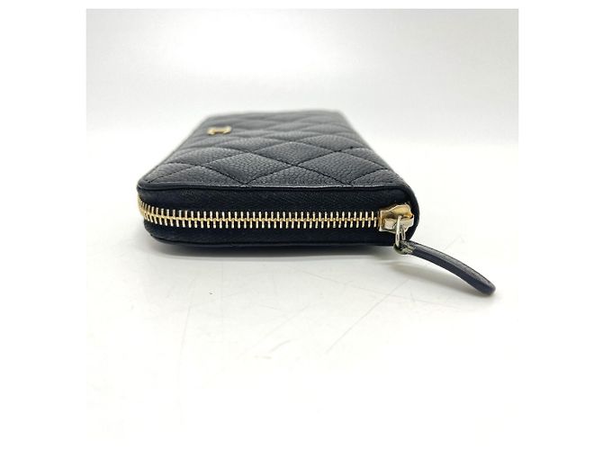 Cartera larga de piel de becerro granulada negra Chanel Negro - vista 5