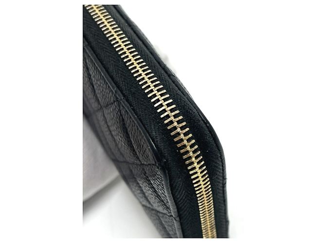 Cartera larga de piel de becerro granulada negra Chanel Negro - vista 8