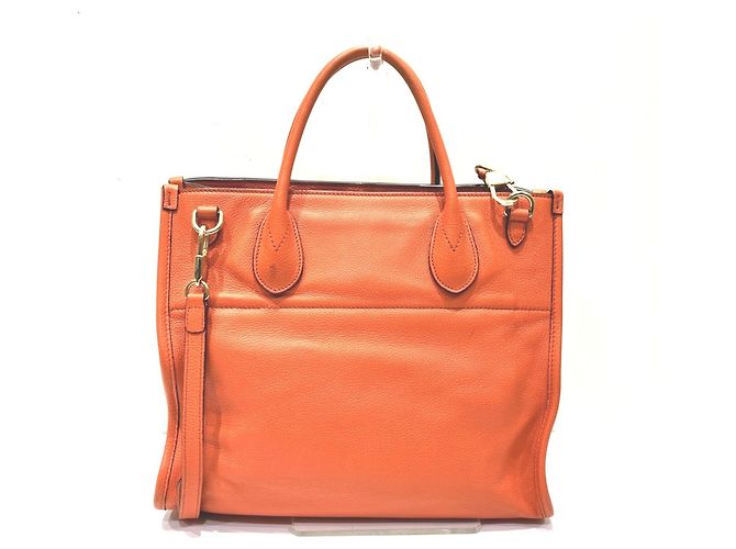 Borsa a tracolla in pelle Gucci Arancione - vista 2