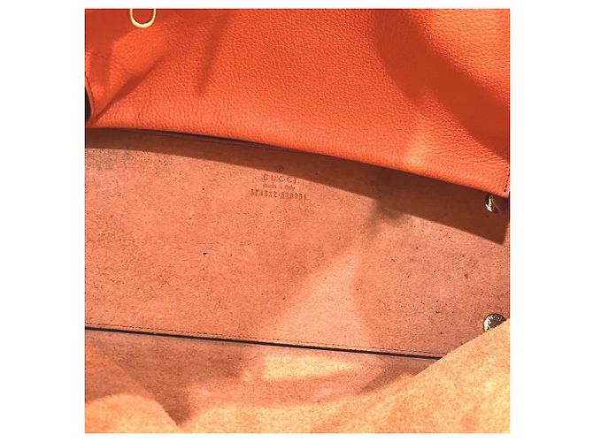 Borsa a tracolla in pelle Gucci Arancione - vista 6