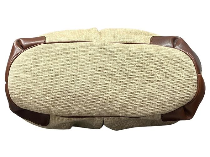 Borsa Gucci Sukey Marrone Beige Pelle e Tela D'oro - vista 3