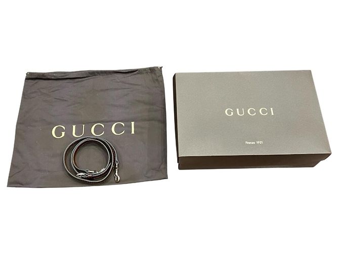 Borsa Gucci Sukey Marrone Beige Pelle e Tela D'oro - vista 5