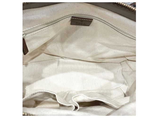 Borsa Gucci Sukey Marrone Beige Pelle e Tela D'oro - vista 6