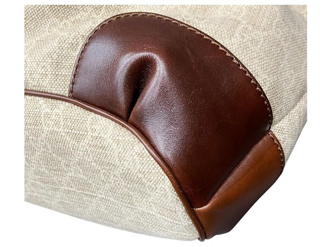 Borsa Gucci Sukey Marrone Beige Pelle e Tela D'oro - vista 7