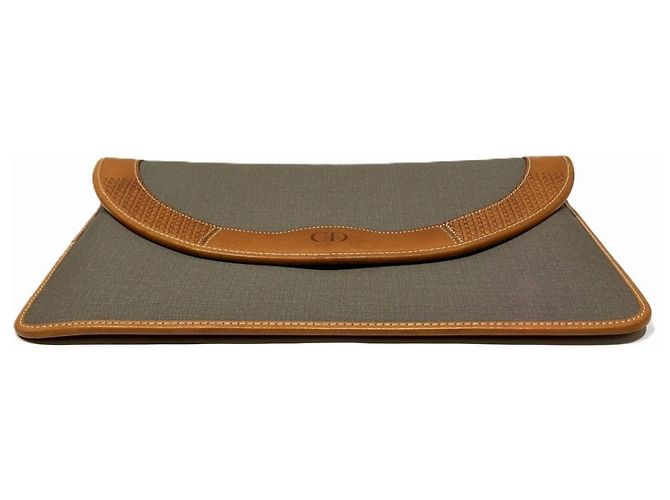 Clutch Christian Dior Grigio Marrone - vista 3