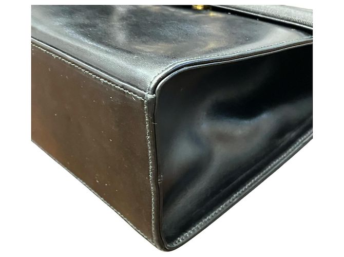 Borsa a mano in pelle nera Salvatore Ferragamo con nastro Vara - vista 6