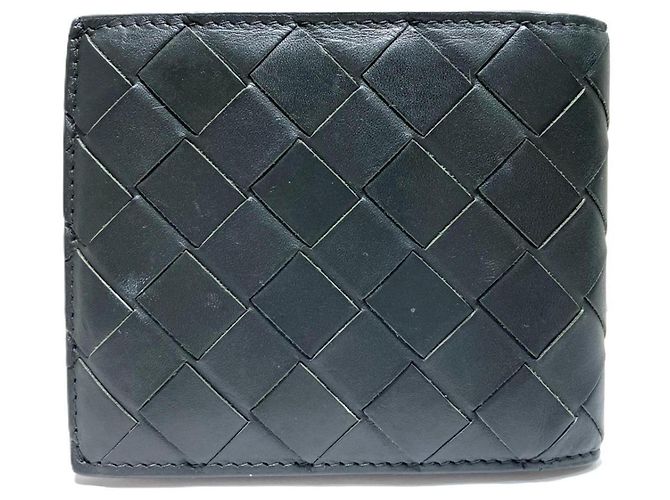 Cartera de cuero gris de doble pliegue Bottega Veneta Castaño - vista 2