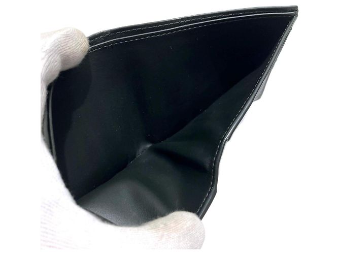 Cartera de cuero gris de doble pliegue Bottega Veneta Castaño - vista 5