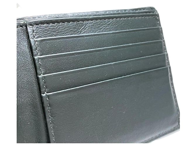 Cartera de cuero gris de doble pliegue Bottega Veneta Castaño - vista 6