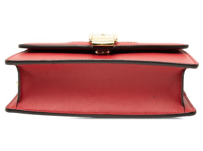 Mini borsa a tracolla con catena Gucci Sylvie Rosso Multicolore - vista 3