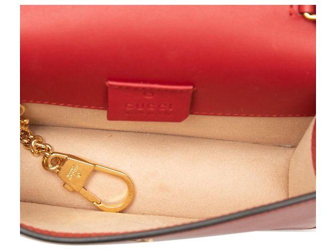 Mini borsa a tracolla con catena Gucci Sylvie Rosso Multicolore - vista 4