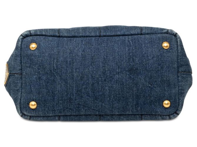 Borsa Prada Canapa in denim blu - vista 3