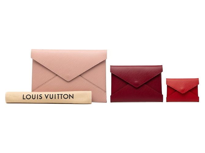 Set da 3 pezzi Louis Vuitton Epi Pochette Kirigami Rosa Rosso Bordò - vista 9