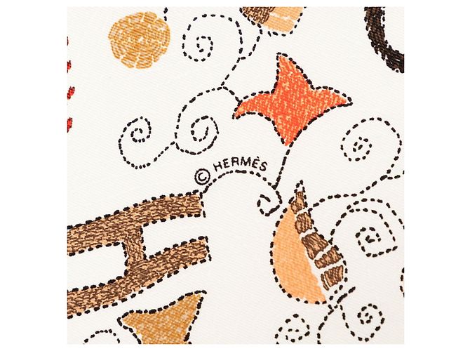 Hermès Sciarpa Carré 90 Kantha Hermes Bianco Multicolore - vista 5