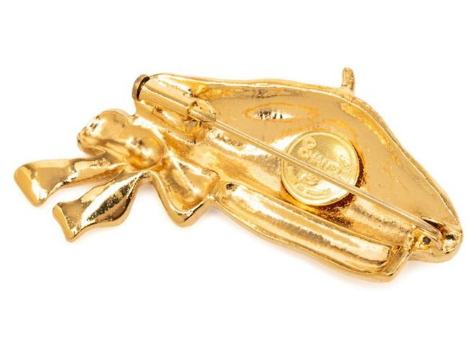 Spilla Chanel Beret con motivo nastro in placcato oro D'oro - vista 2