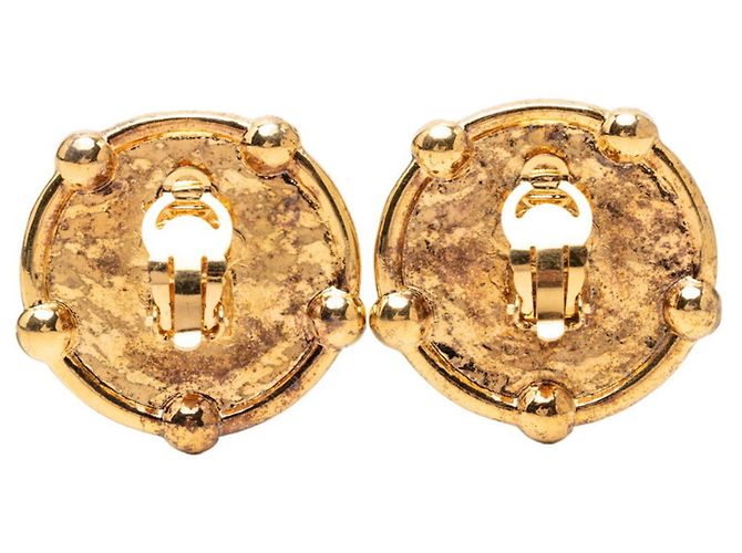 Timeless Orecchini tondi Chanel Vintage Coco Mark D'oro - vista 2