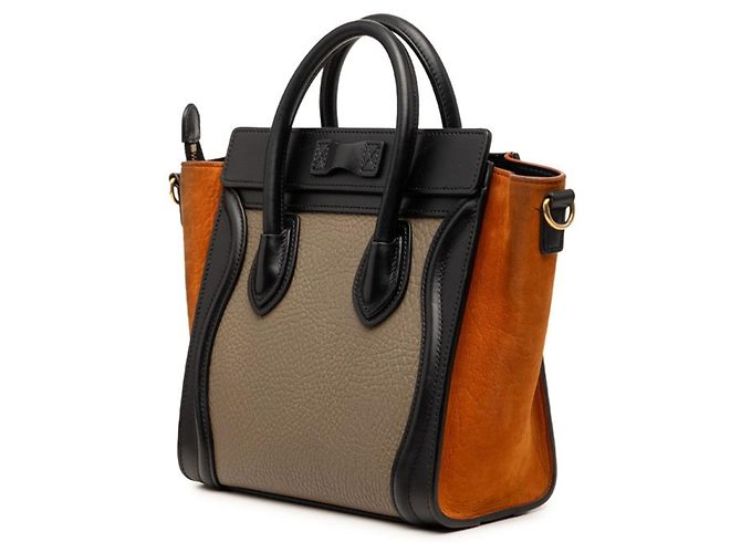 Céline Borsa Celine Luggage Nano Shopper Marrone Nero - vista 2