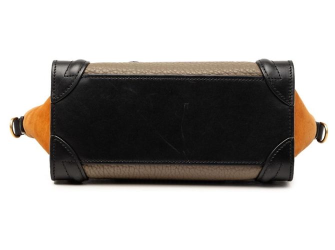 Céline Borsa Celine Luggage Nano Shopper Marrone Nero - vista 3